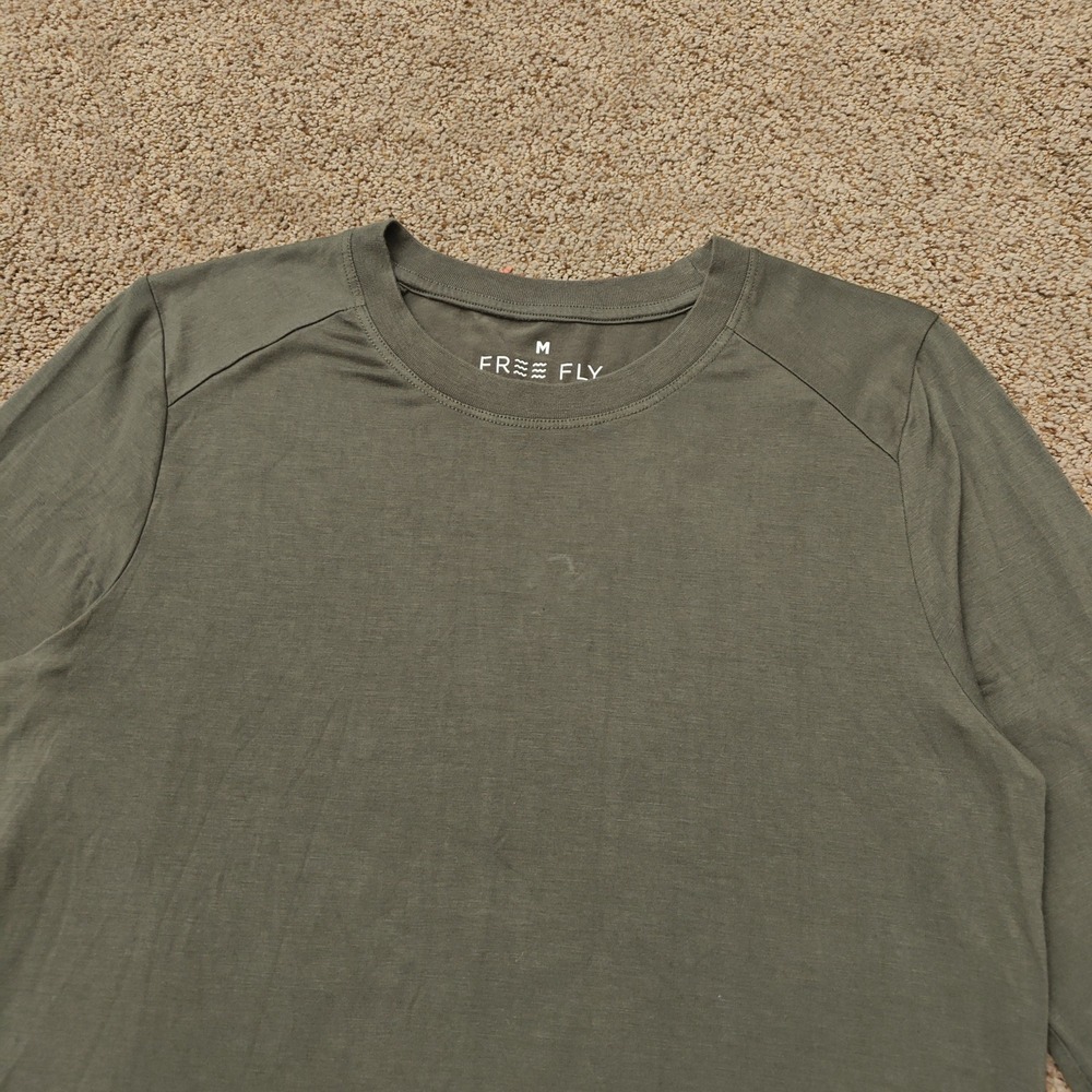FREE FLY Women Long Sleeve Shirt M Olive Green Bamboo Viscose Gorpcore - Picture 5 of 13